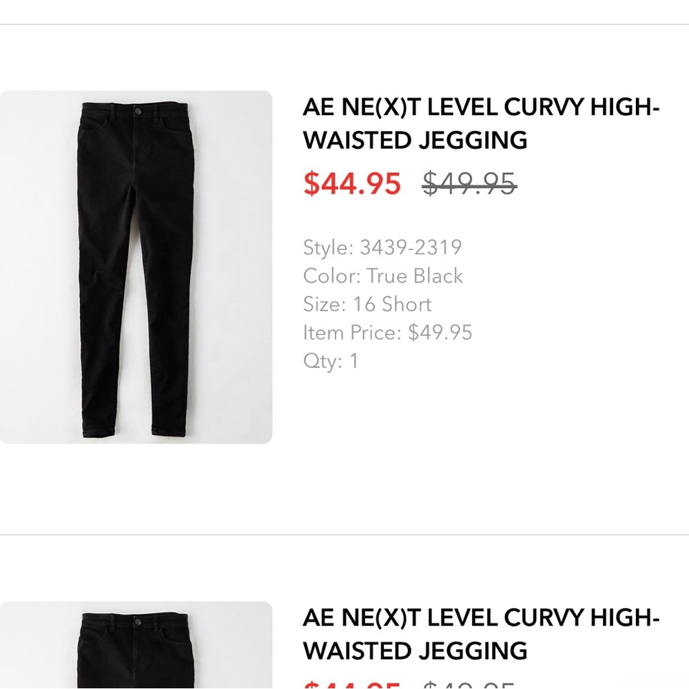 American eagle ne(x)t level stretch curvy high waisted jegging